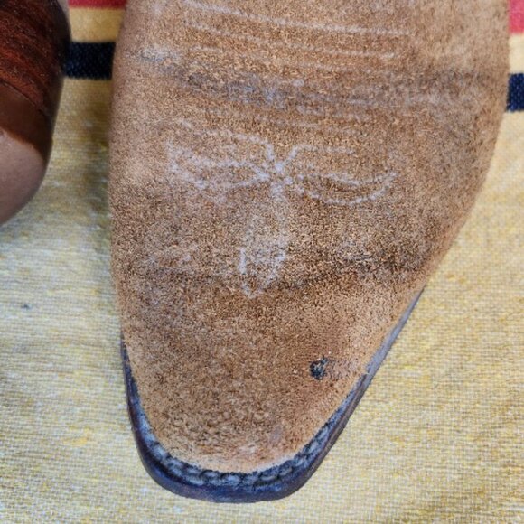Mens Justin Suede Cowboy Boots Vintage  11B - Picture 2 of 6
